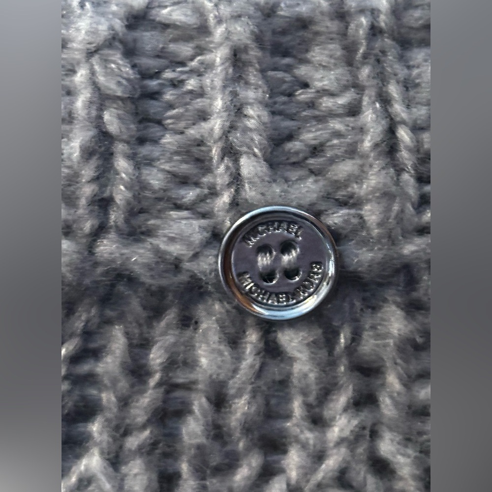 Michael Kors Gray Wool blend Poncho with Detachable Faux Fur Collar - Picture 5 of 7
